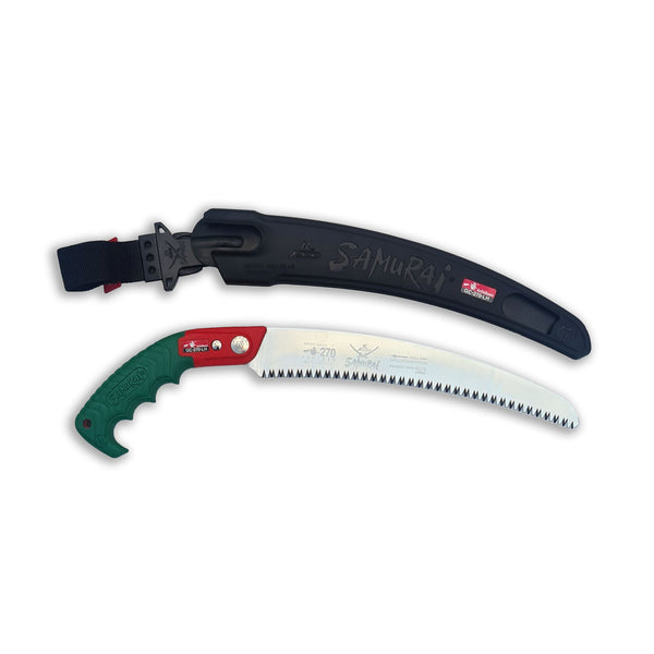 Japanese Curved Blade Pruning Saw 270mm with Scabbard – Fast Cutting Pull Saw for Tree Pruning