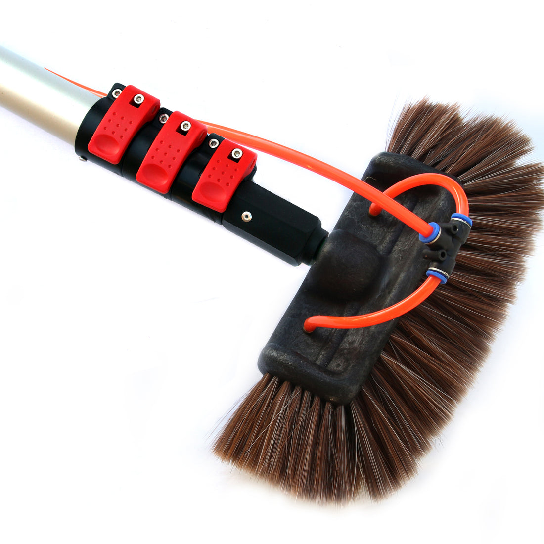 Plush Water Brush Kit with 5 Metre Pole Water-Fed High-Reach Cleaning System for Solar Panels, Windows & Exterior Surfaces